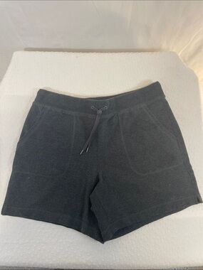LL BEAN Charcoal Drawstring Lounge Shorts front pockets small